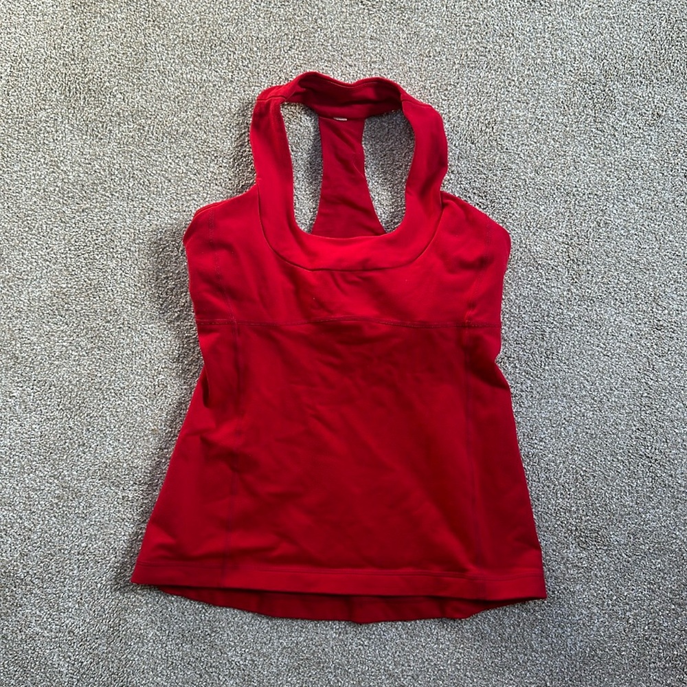 Red lululemon tank top size 8